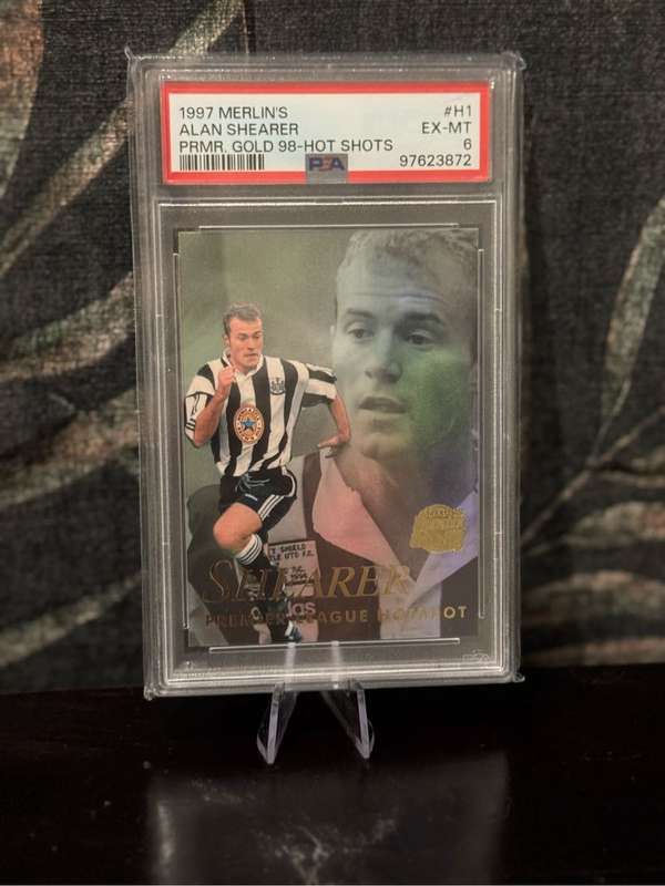 1997-98 Merlin - Alan Shearer Premier League Gold Hotshot PSA 6