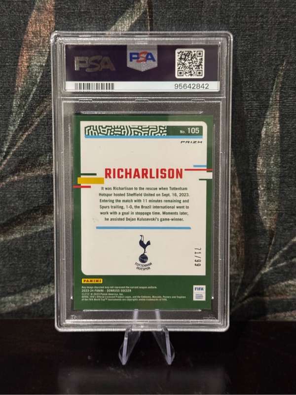 2023-24 Panini Donruss - Richarlison Optic-Blue 71/99 - PSA 9 - Tottenham Hotspur