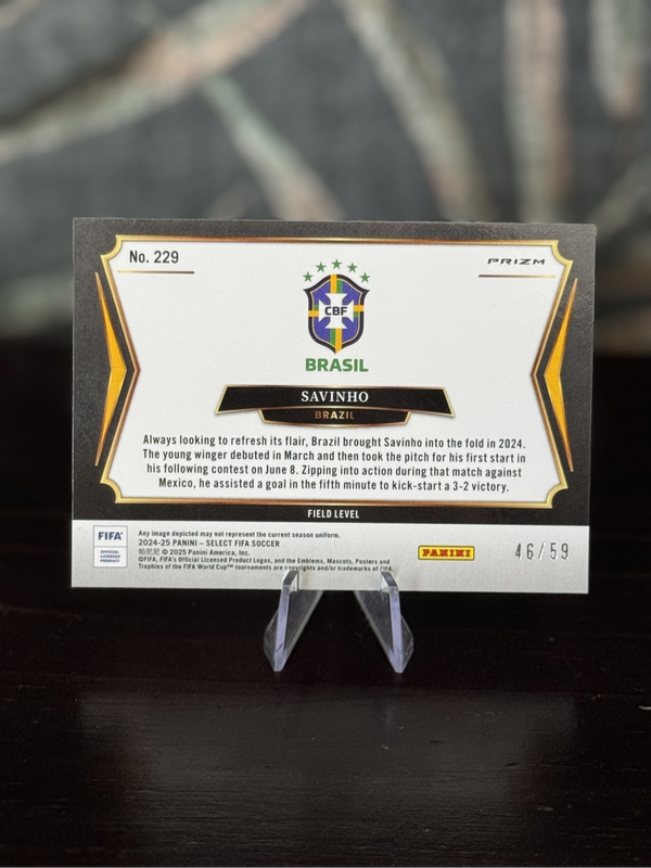 2024-25 Panini Select - Savinho Pink Field Level Prizm 46/59 - Brazil