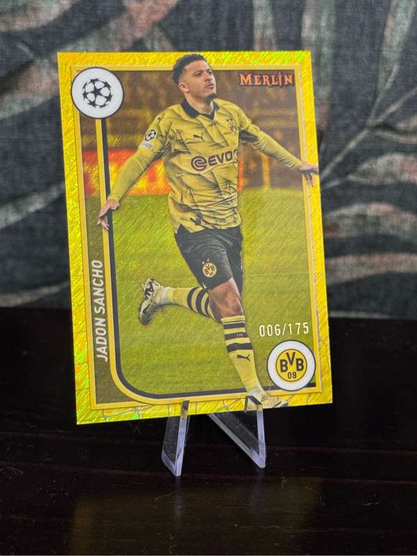 2024 Topps Merlin - Jaden Sancho Yellow Shimmer 6/175 - Borussia Dortmund