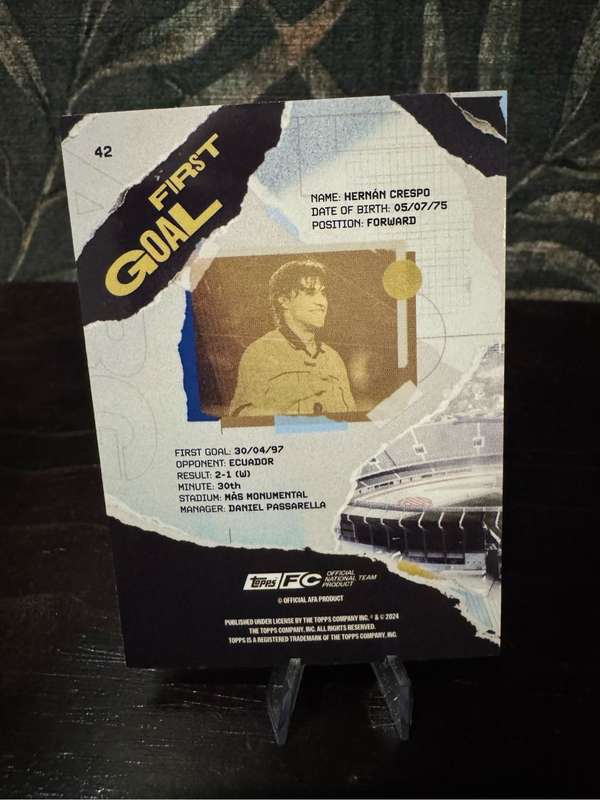 2024-25 Topps Argentina Team Set - Hernan Crespo Bookends First Goal 2/250