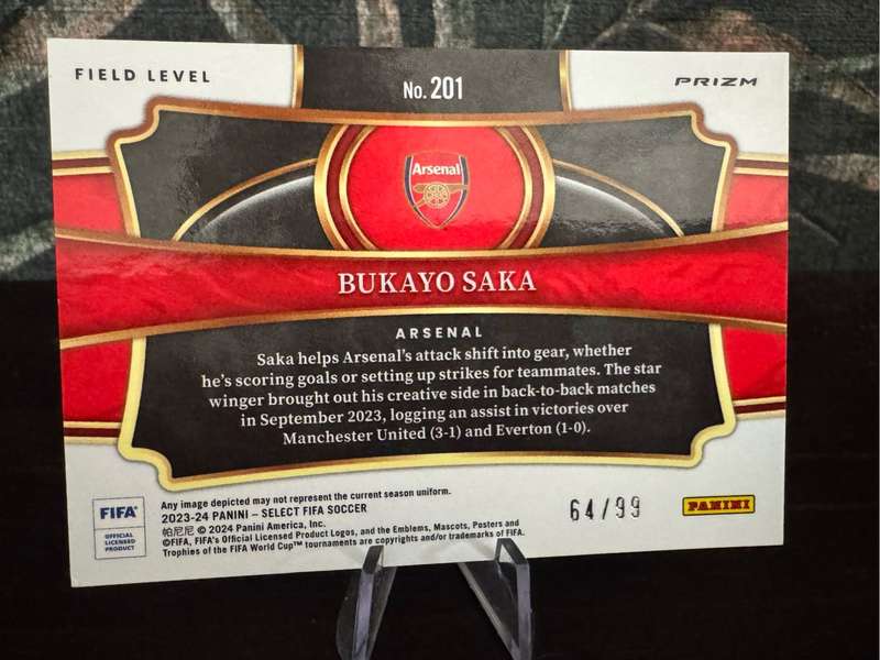 2023-24 Panini Select FIFA - Bukayo Saka - Winter Camo Prizm #201 Field Level  64/99