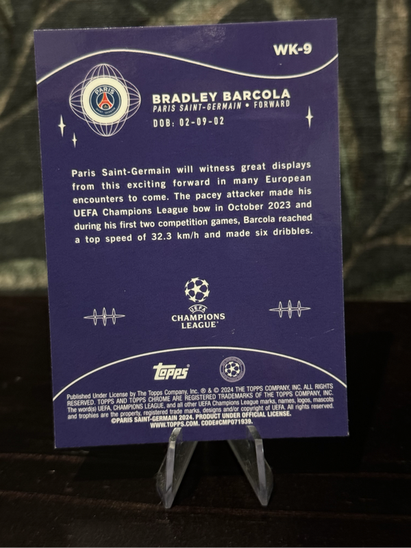 2024 Topps Chrome - Bradley Barcola Wonderkids RC - PSG