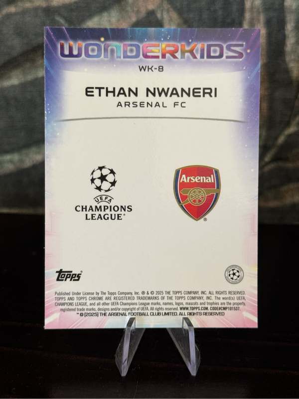 2025 Topps Chrome - Ethan Nwaneri Wonderkids RC - Arsenal