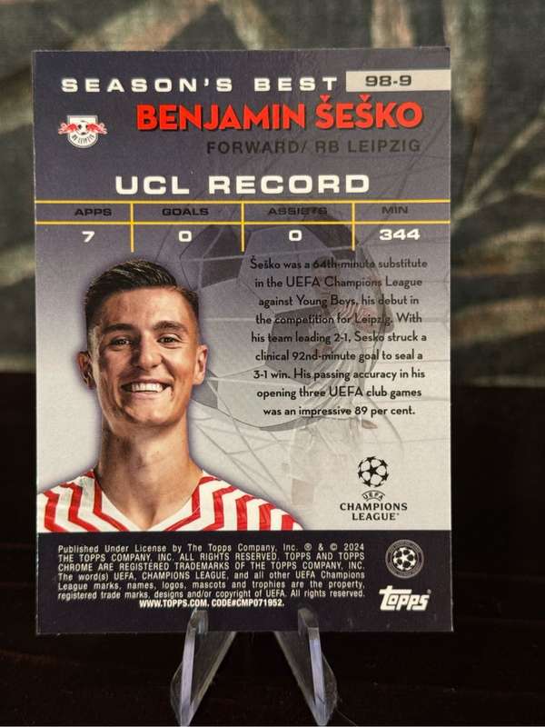 2024 Topps Chrome - Benjamin Sesko Shooting Stars - RB Leipzig