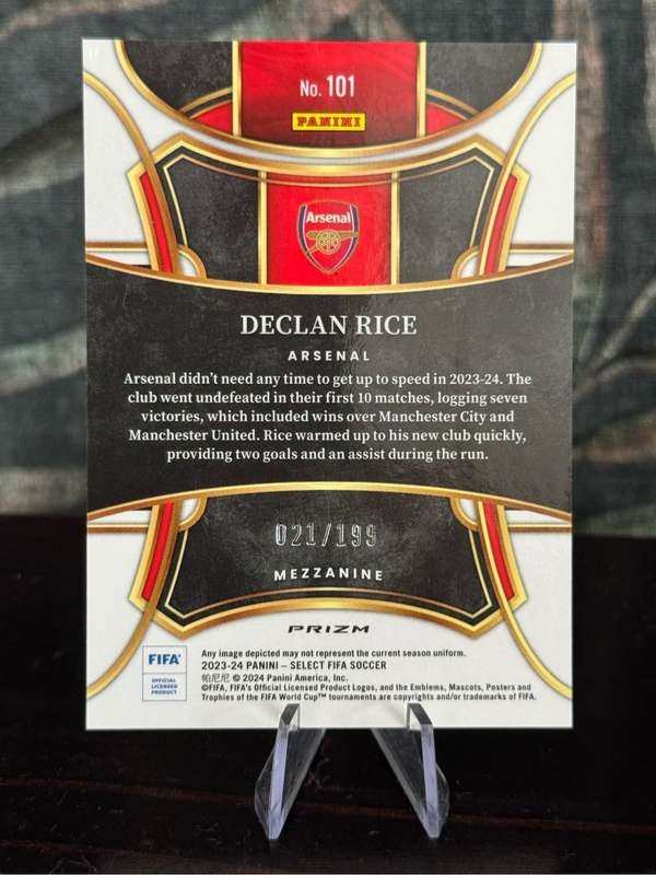 2023-24 Panini Select - Declan Rice Pink Mojo 21/199 - Arsenal