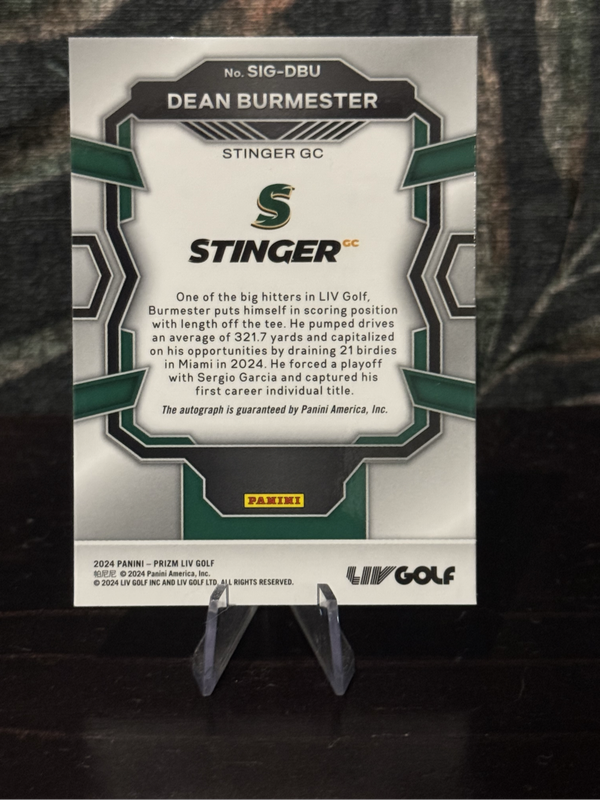 2024 Panini Liv Golf - Dean Burmester Auto - Stinger GC