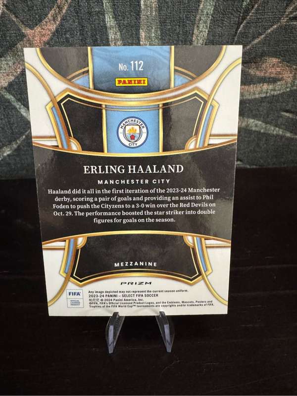 2023-24 Panini Select FIFA - Erling Haaland - Mezzanine Red Wave Prizm #112