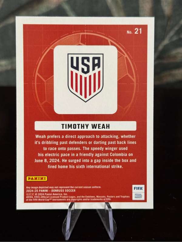 2024-25 Panini Donruss - Timothy Weah Craftsmen Red - USA