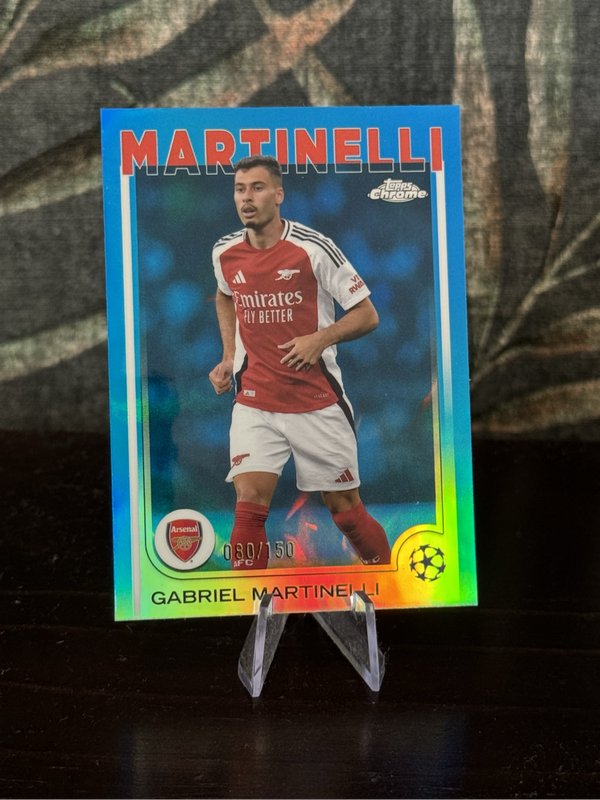 2025 Topps Chrome - Gabriel Martinelli Blue Refractor /150 - Arsenal