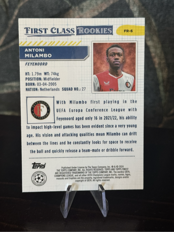 2024-25 Topps Finest - Antoni Milambo First Class Rookies - Feyenoord