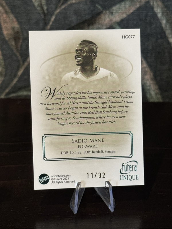2023 Futera Unique - Sadio Mane Heritage 11/32 - Senegal