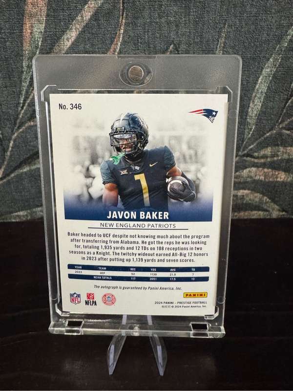 2024 - Panini Prestige - Javon Baker Gold Premium Xtra Points AUTO Rookie Card 49/50