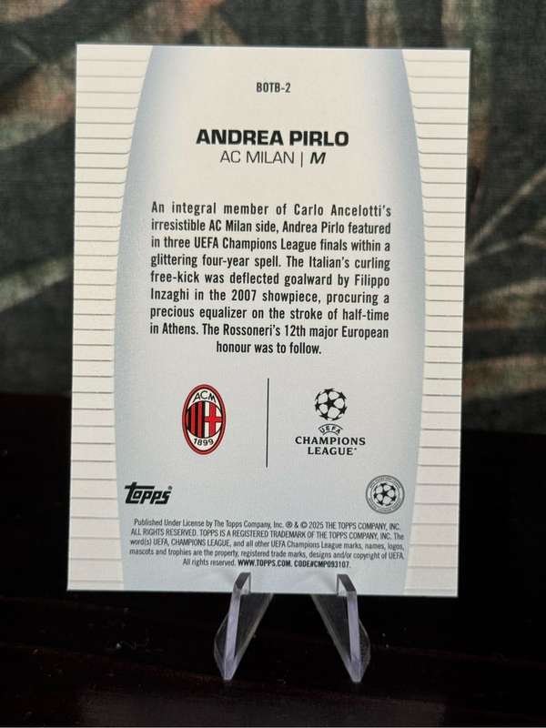 2025 Topps - Andrea Pirlo & Gerd Muller Best of the Best - AC Milan & Bayern Munich