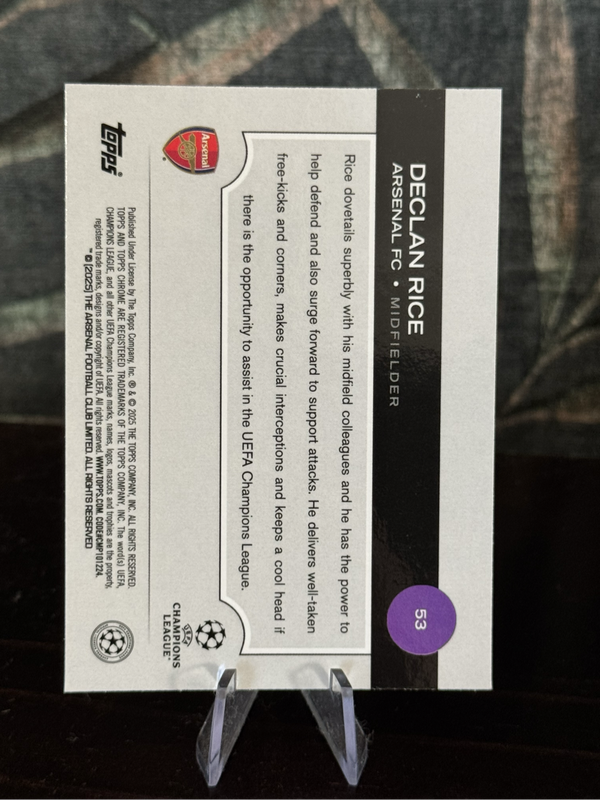 2025 Topps Chrome - Declan Rice Night Vision /225 - Arsenal