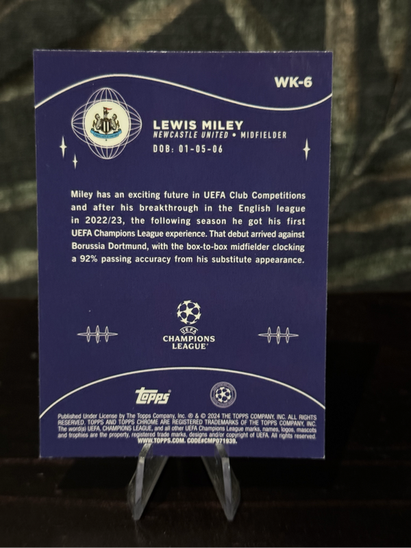 2024 Topps Chrome - Lewis Miley Wonderkids RC - Newcastle