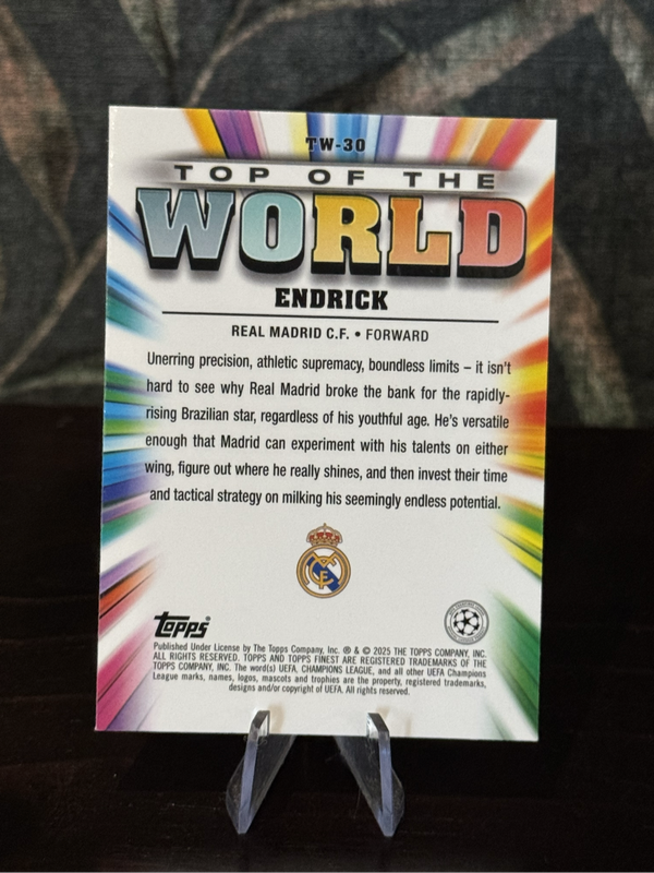 2024-25 Topps Finest - Endrick Top of the World Refractor RC - Real Madrid