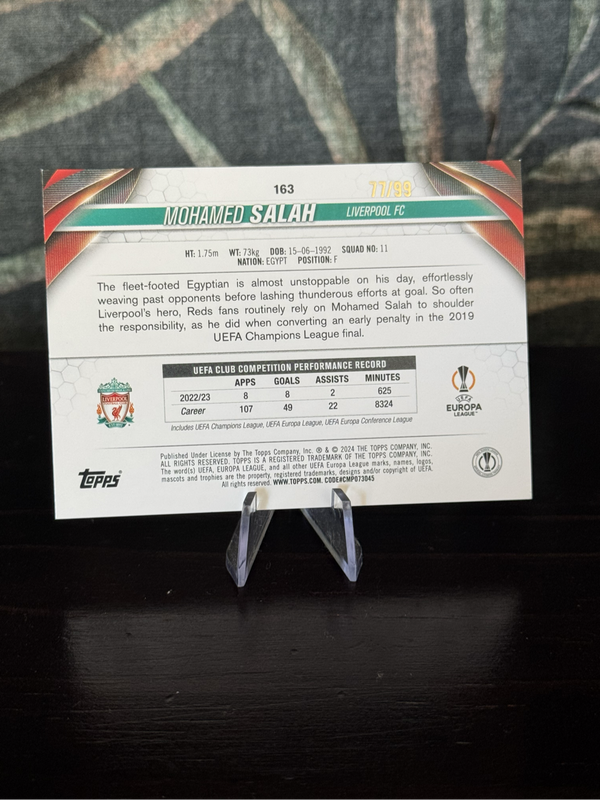 2024 Topps - Mohamed Salah 77/99 - Liverpool