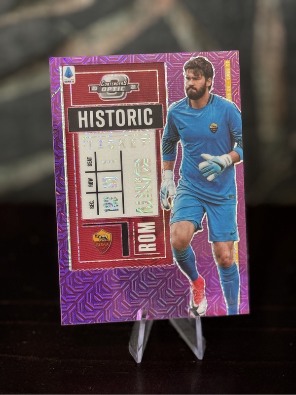 2020-21 Panini Chronicles - Alisson Purple Mojo Historic Ticket - Roma