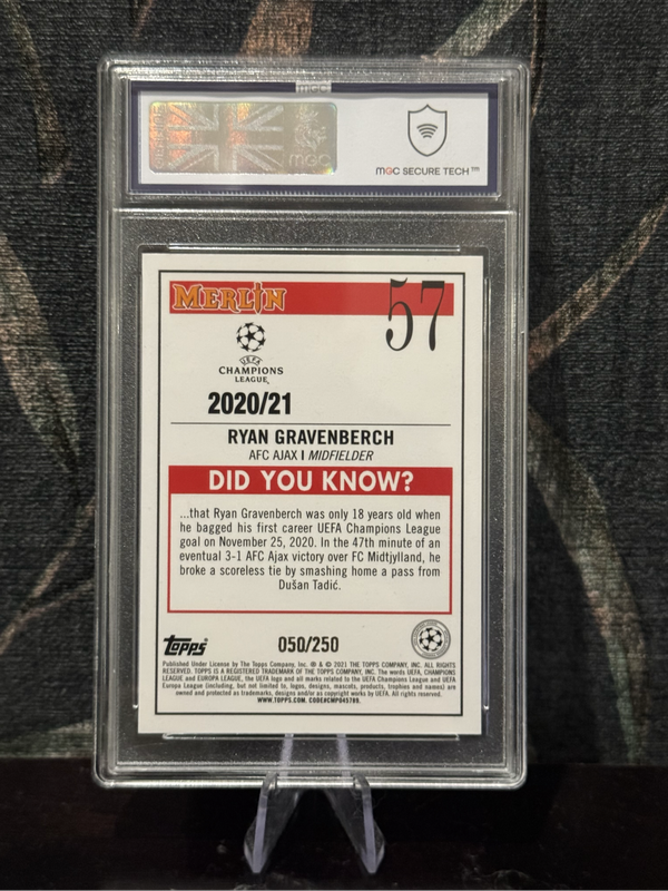 2021 Topps Merlin - Ryan Gravenberch RC Atomic 50/250 - MGC 9
