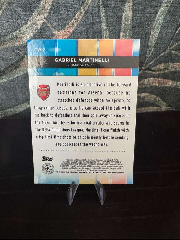 2024 Topps Finest - Gabriel Martinelli Top of the World TW-7