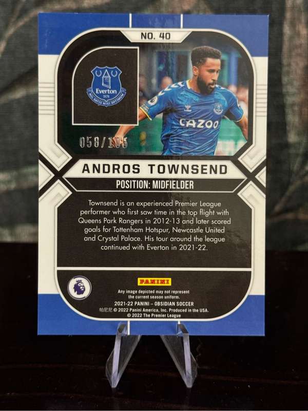2021-22 Panini Obsidian - Andros Townsend Electic Etch White Pulsar 58/105 - Everton