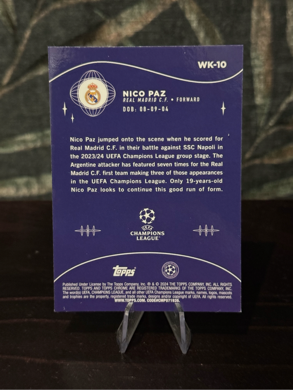 2024 Topps Chrome - Nico Paz Wonderkids RC - Real Madrid