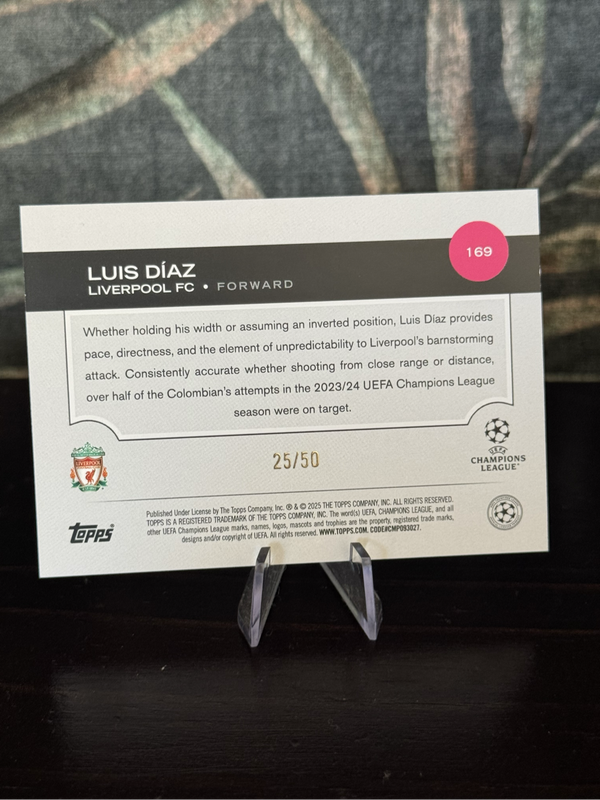 2025 Topps - Luis Diaz Gold 25/50 - Liverpool