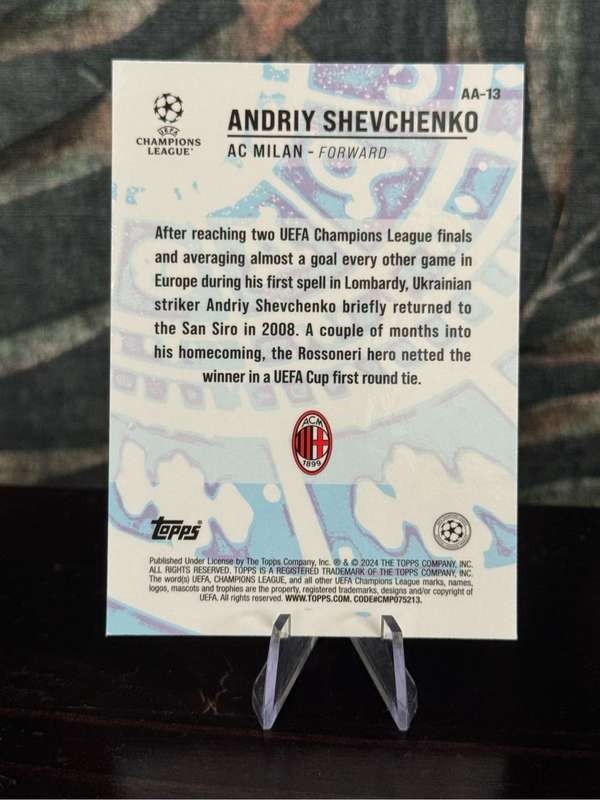 2024 Topps Merlin - Andriy Shevchenko Ageless Alchemy - AC Milan