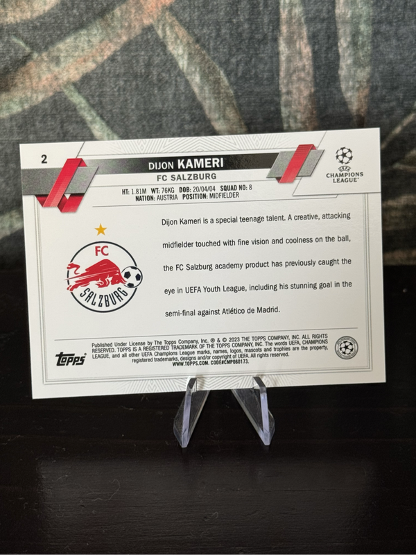 2023 Topps Chrome - Dijon Kameri RC Night Vision Raywave Refractor - FC Salzburg