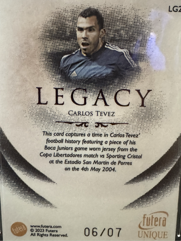 2023 Futera - Carlos Tevez Legacy /7 MGC 10 - Player Worn Patch