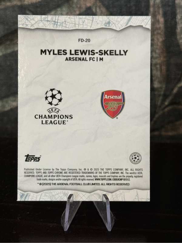 2025 Topps Chrome - Myles Lewis-Skelly RC Road to Destination - Arsenal