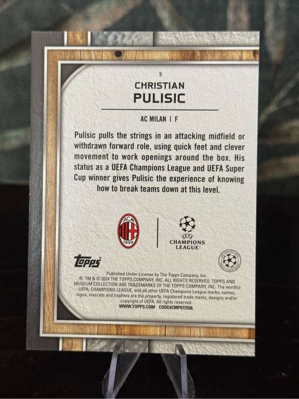 2024 Topps Museum - Christian Pulisic - AC Milan