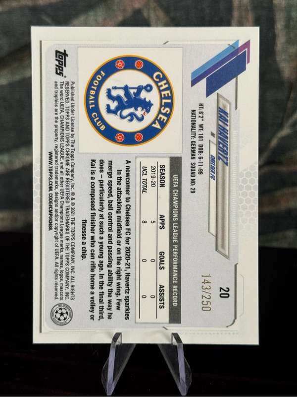 2021 Topps Chrome - Kai Havertz Purple Diamond 143/250 - Chelsea