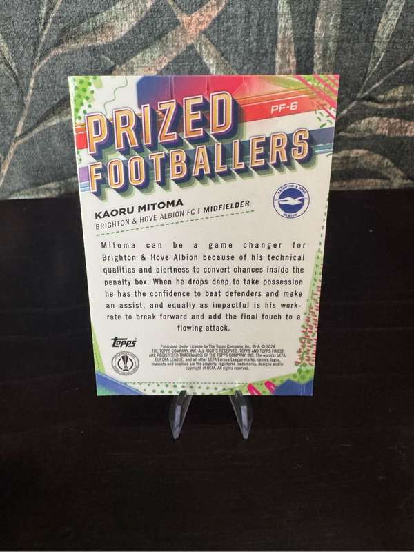 2024 Topps Finest - Kaoru Mitoma Prized Footballers PF-6