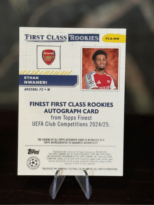 2024-25 Topps Finest - Ethan Nwaneri First Class Rookies AUTO - Arsenal