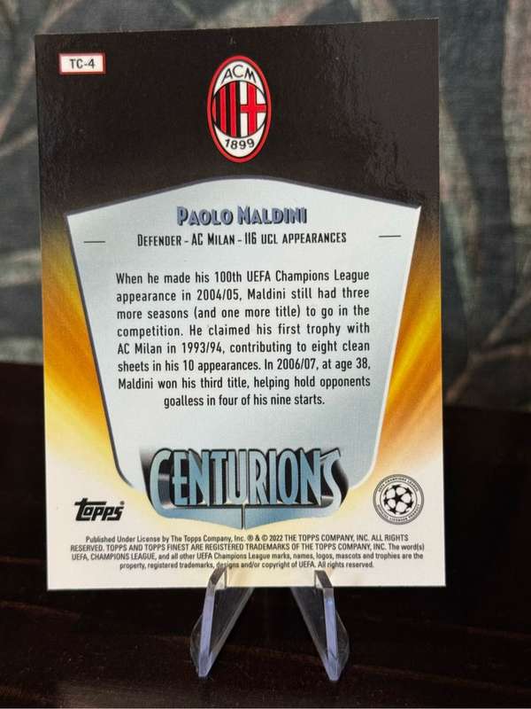 2022 Topps Finest - Paolo Maldini Centurions - AC Milan