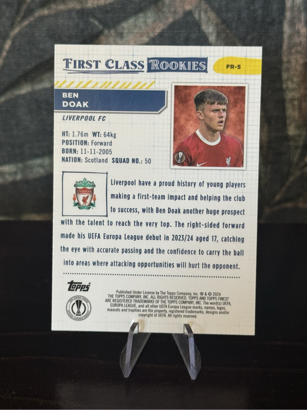 2024-25 Topps Finest - Ben Doak First Class Rookies - Liverpool