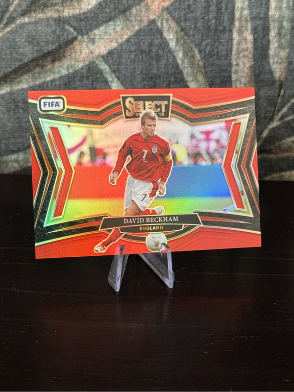 2024-25 Panini Select - David Beckham Red Field Level Prizm SP - England (Colour Match)