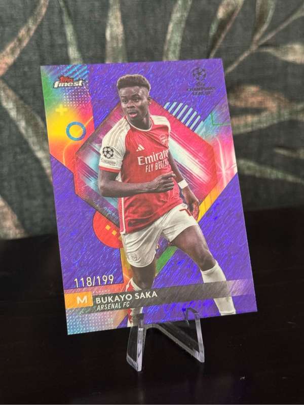 2024 Topps Finest - Bukayo Saka Purple Shimmer 118/199