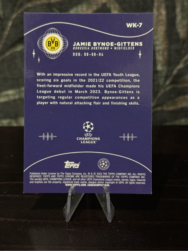 2024 Topps Chrome - Jamie Bynoe-Gittens Wonderkids - Borussia Dortmund