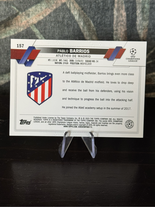 2023 Topps Chrome - Pablo Barrios RC - Athletico Madrid