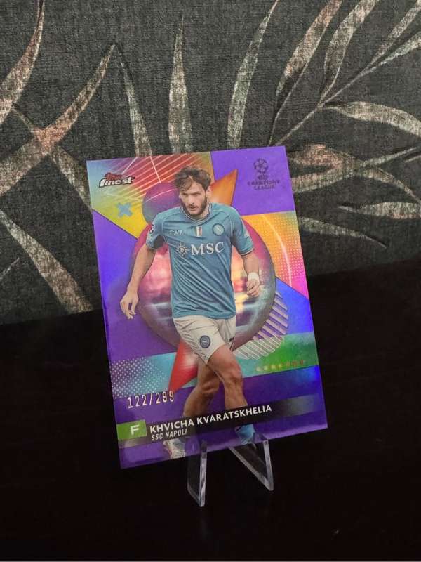 2024 Topps Finest - Khvicha Kvaratskhelia Purple Refractor 122/299