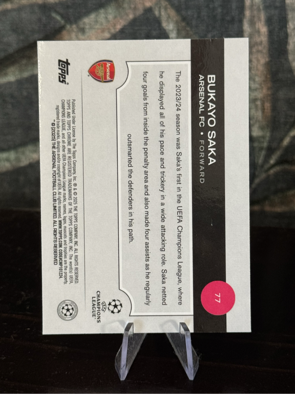 2025 Topps Chrome - Bukayo Saka Pulsar Refractor - Arsenal