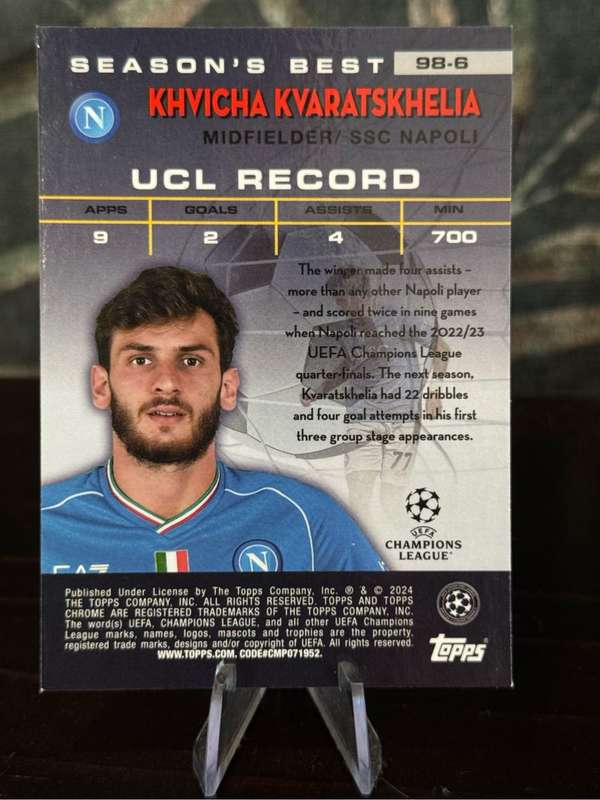 2024 Topps Chrome - Khvicha Kvaratskhelia Shooting Stars - Napoli