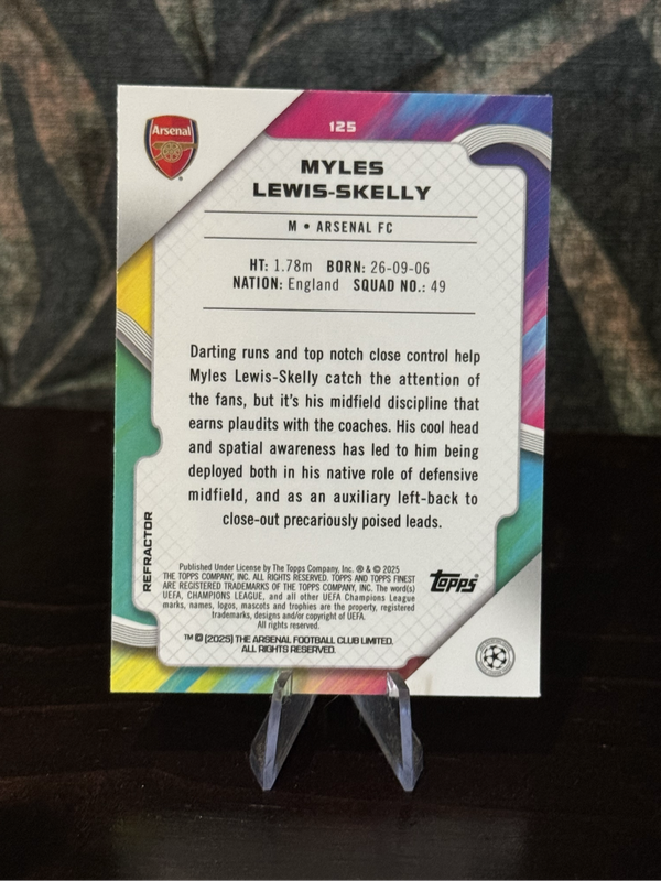 2024-25 Topps Finest - Myles Lewis-Skelly RC Refractor - Arsenal