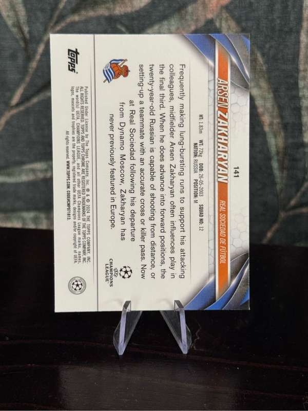 2024 Topps Chrome - Arsen Zakharyan Blue Shimmer 100/150 RC - Real Sociedad
