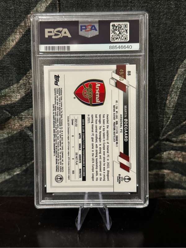 2022-23 Topps Chrome - Martin Odegaard Gold Refractor 49/50 PSA 9 Mint - Arsenal