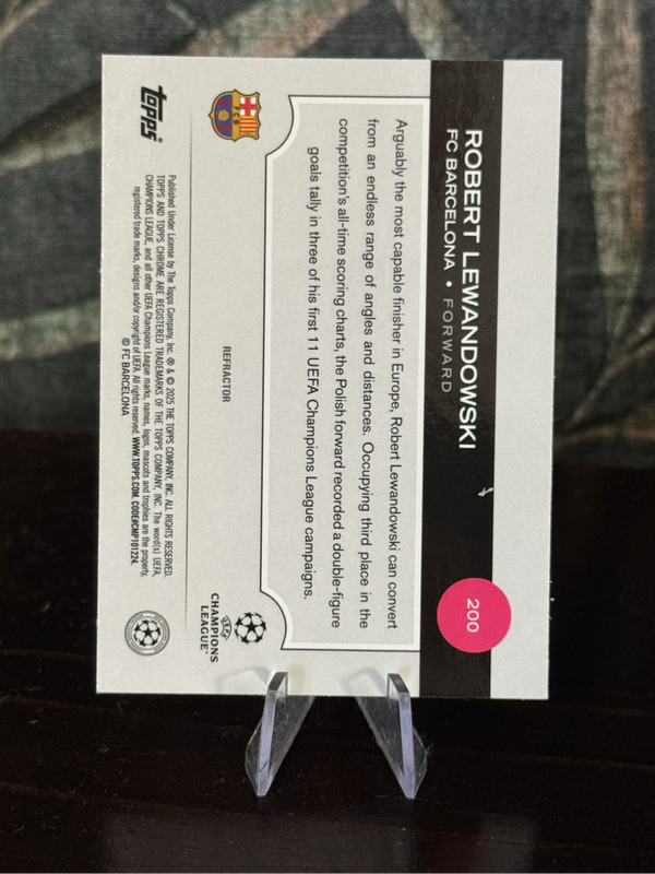 2025 Topps Chrome - Robert Lewandowski Refractor - Barcelona