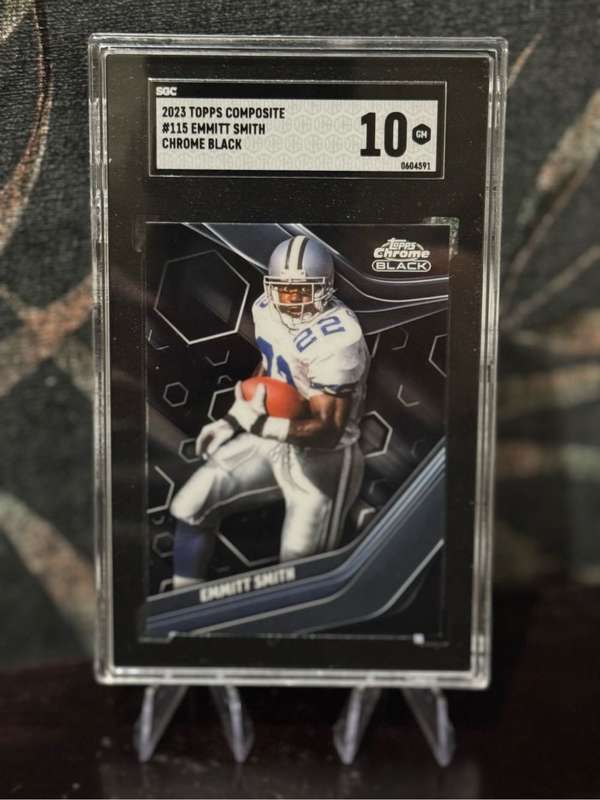 2023 Topps Chrome - Emmitt Smith Chrome Black SGC 10 GM - Dallas Cowboys